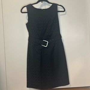 BANANA REPUBLIC black mini dress with Belt Size 2 Petite